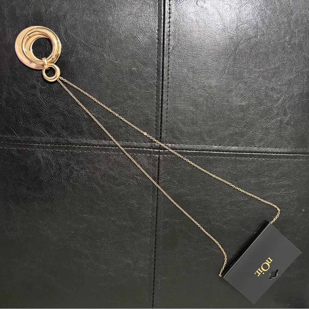 New nOir Jewelry Gold Double Circle Pendant Necklace